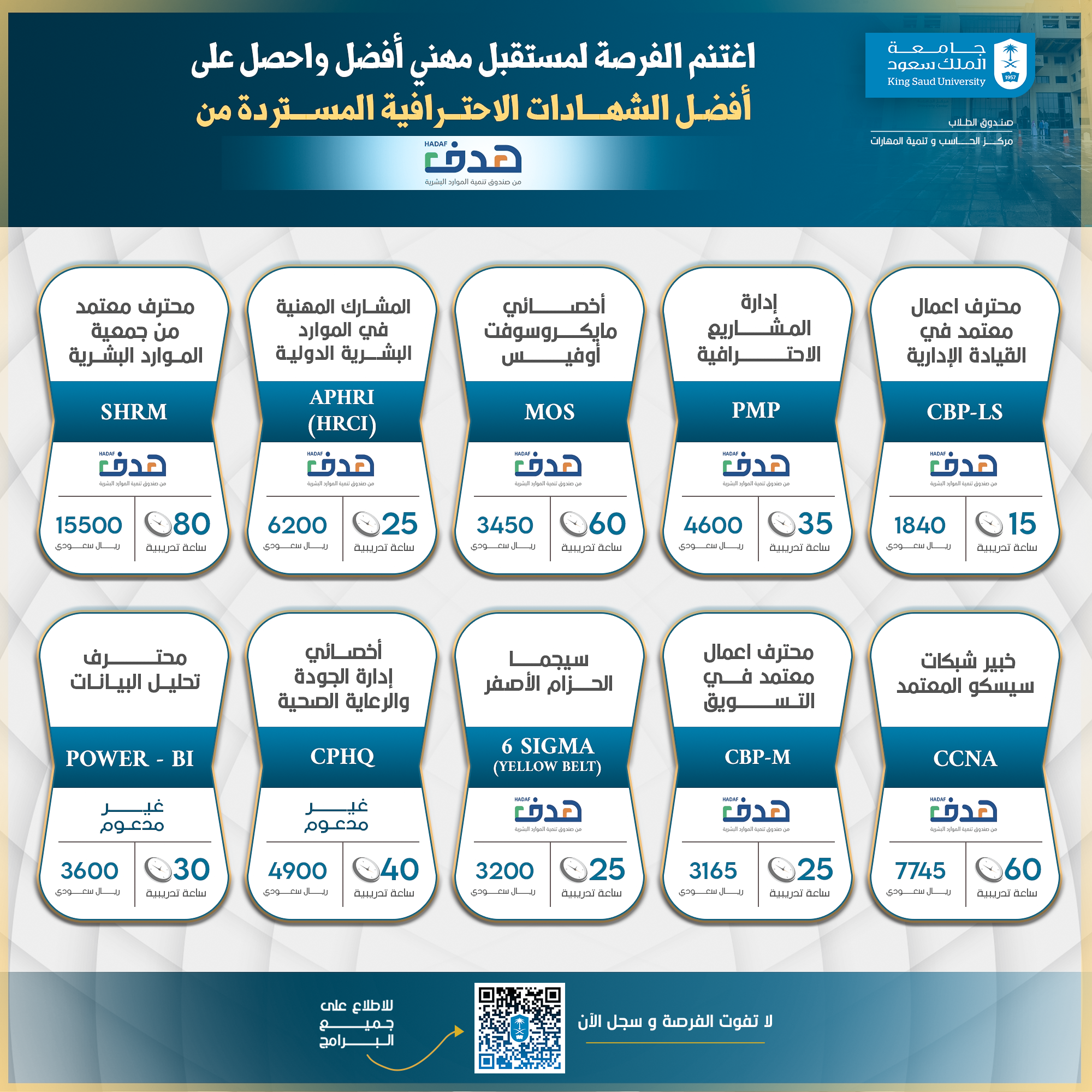 الشهادات الاحترفية المستردة من (هدف)