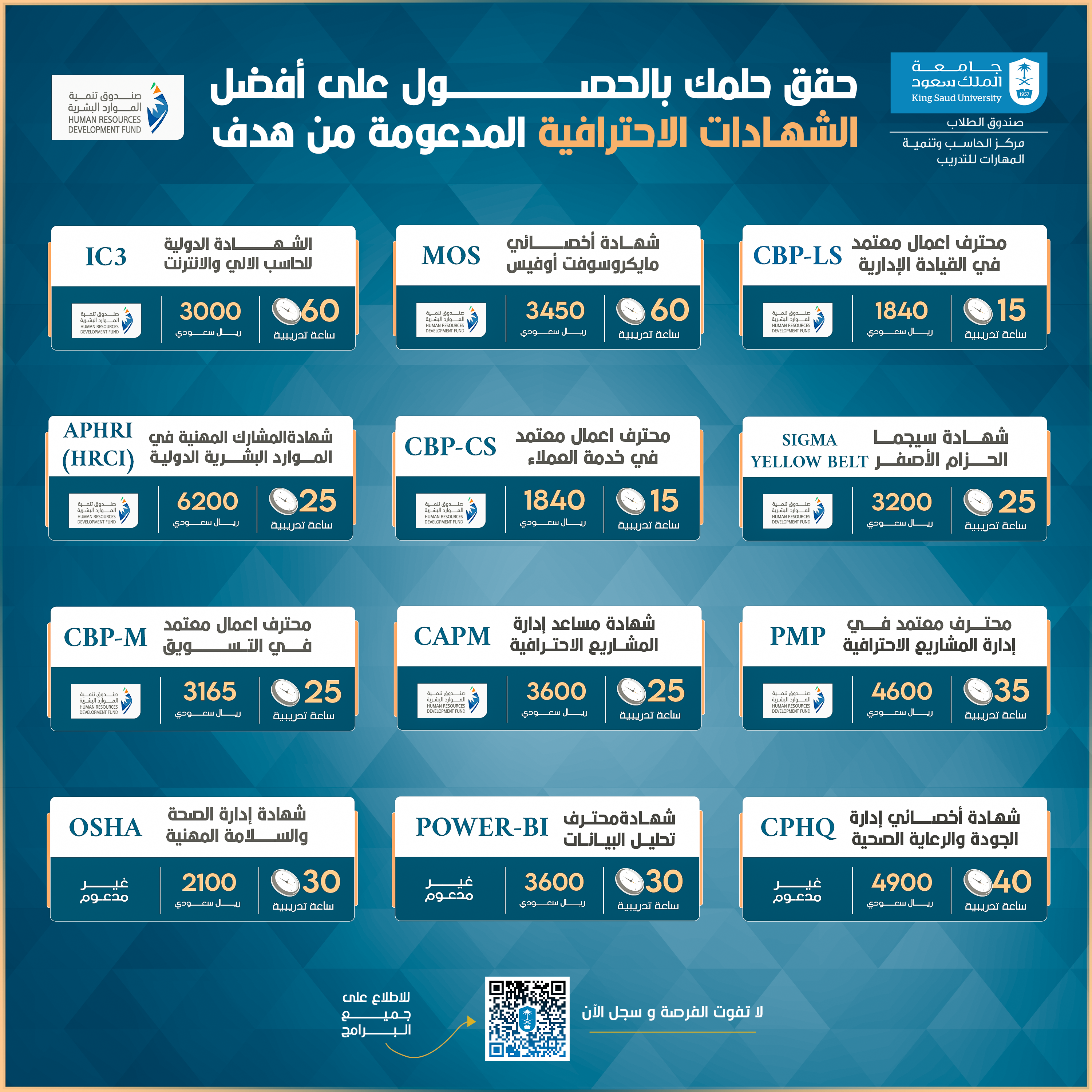 الشهادات الاحترفية المستردة من (هدف)